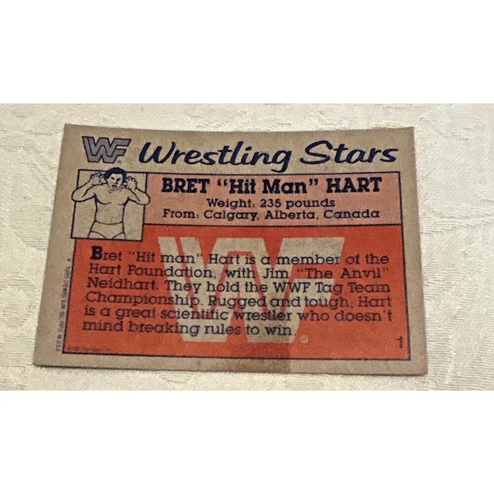 Vintage 1987 Topps WWF Wrestling Card Lot - 36 Cards incl. Bret Hart Rookie #1
